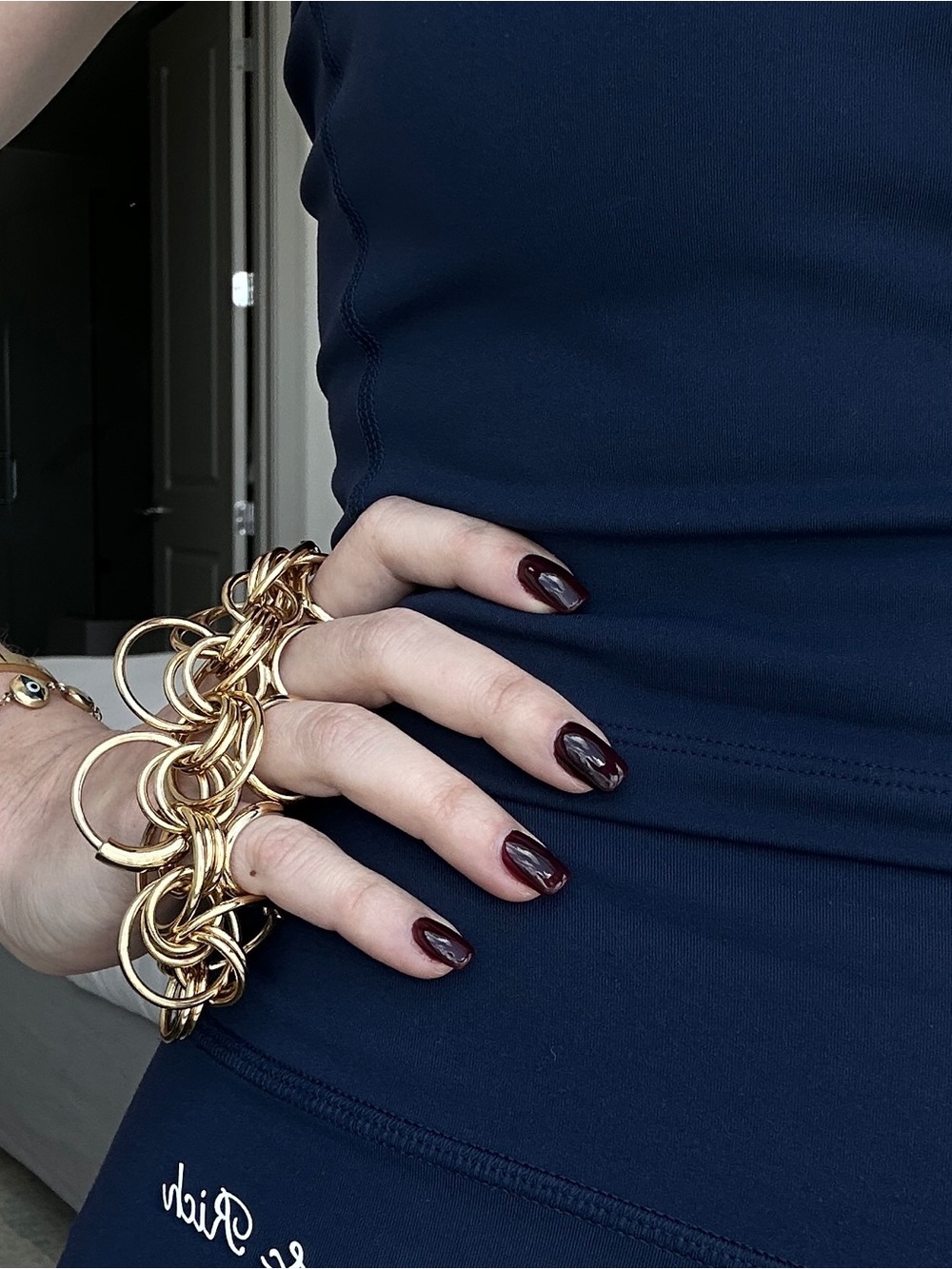 Gold Multi-Ring Statement adjustable ring - Gold - Picture 3 of 6